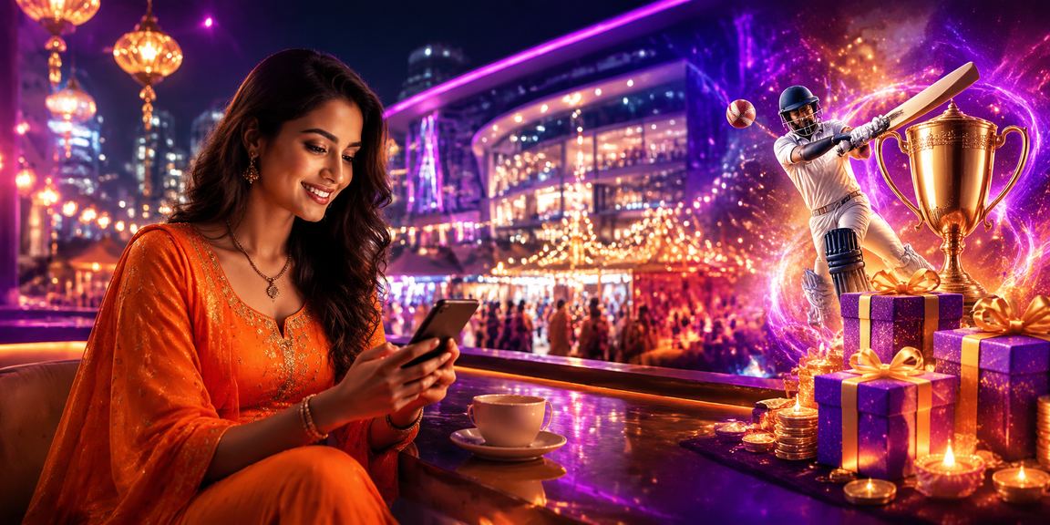 Indian cricket betting scene at night market, highlighting intense sports action and nightlife
